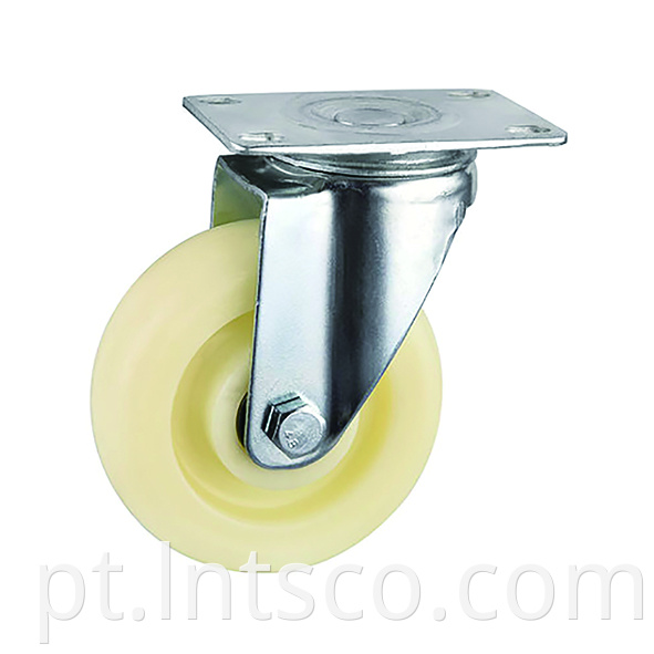 Medium Duty White Nylon Swivel Casters